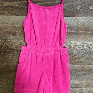 Old Navy Girls Loop-Terry Side-Cutout Cami Romper, Size Small (6/7)